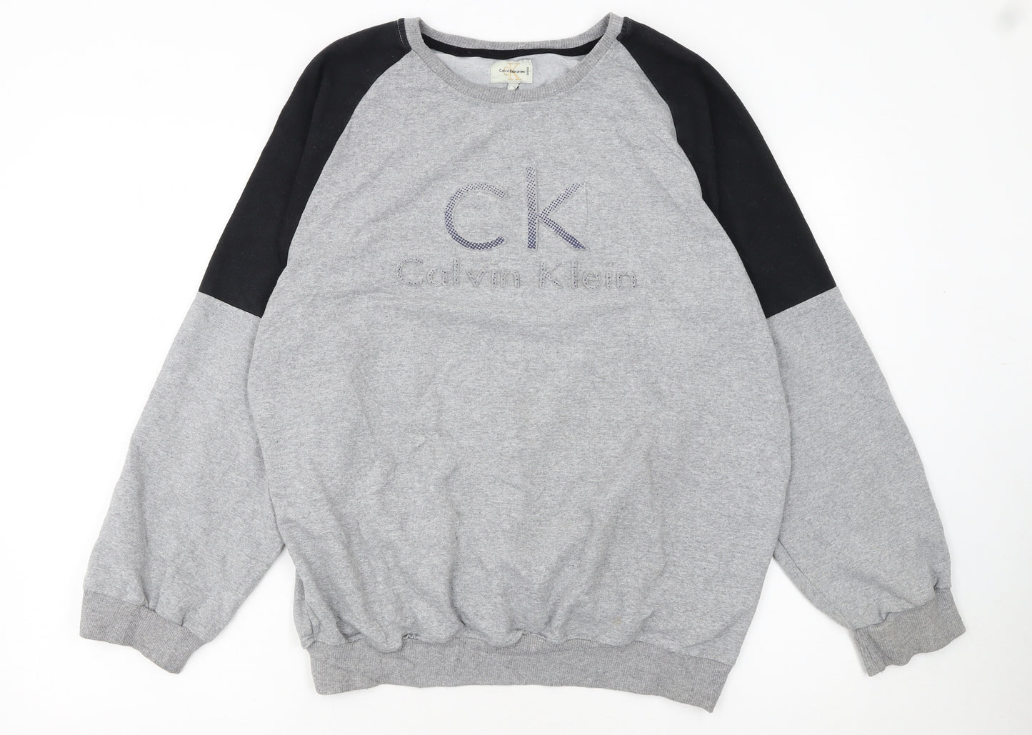 Calvin Klein Jeans Men's Grey 2XL Pullover Sweatshirt Classic Logo