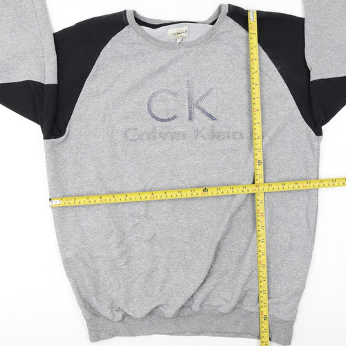 Calvin Klein Jeans Men's Grey 2XL Pullover Sweatshirt Classic Logo
