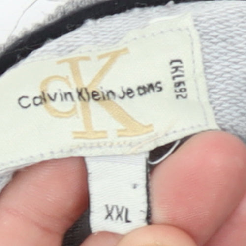 Calvin Klein Jeans Men's Grey 2XL Pullover Sweatshirt Classic Logo