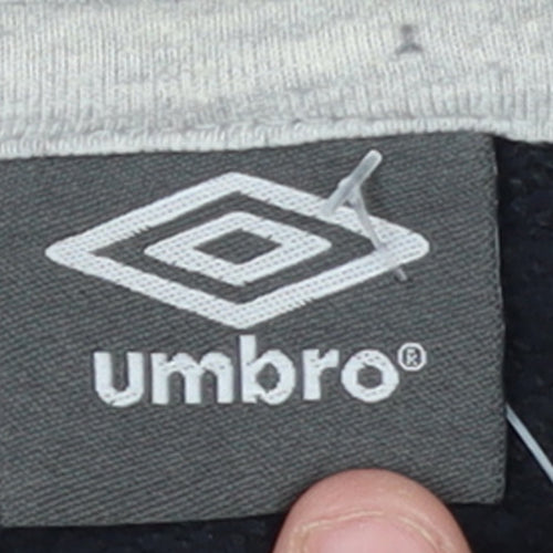 Umbro Men’s Black Pullover Hoodie L Logo Graphic Fleece Sweatshirt