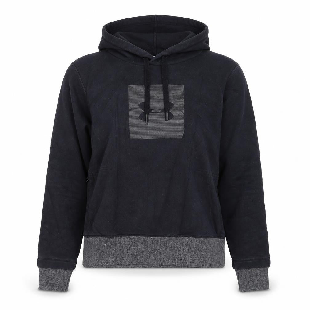 Front view of Under Armour Women's Black Medium Pullover Hoodie with Logo