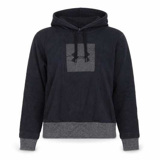 Front view of Under Armour Women's Black Medium Pullover Hoodie with Logo