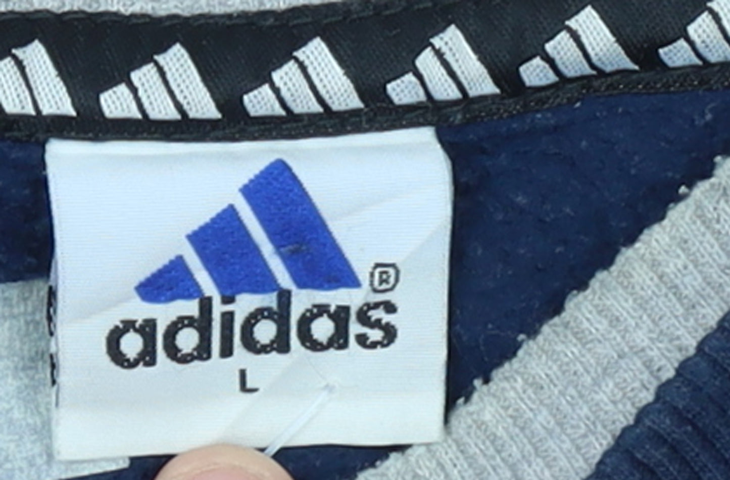 Adidas Men's Blue Logo Pullover Cotton Sweatshirt Size L
