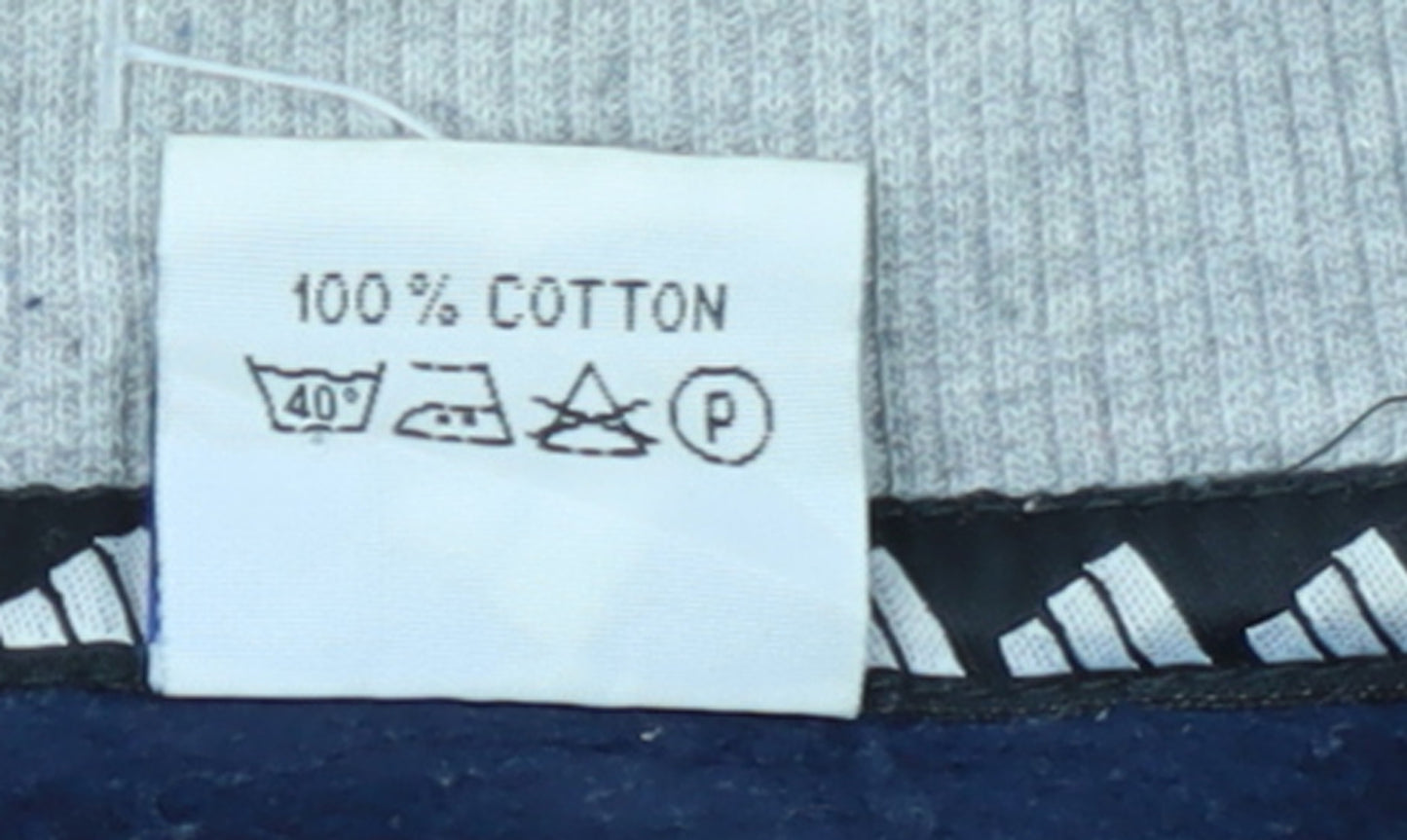 Adidas Men's Blue Logo Pullover Cotton Sweatshirt Size L