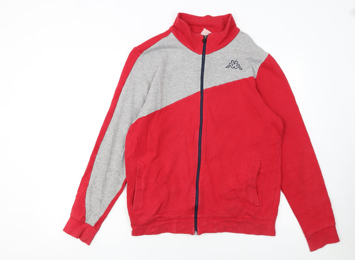 Kappa Men's Red Grey Track Jacket Medium Full Zip Sportswear