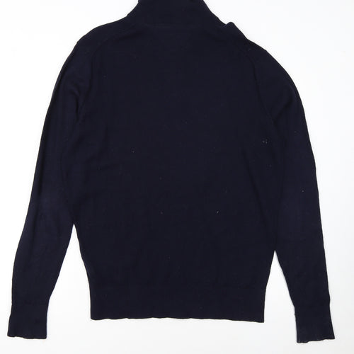 Tommy Hilfiger Men's Blue Wool Half Zip Jumper XL