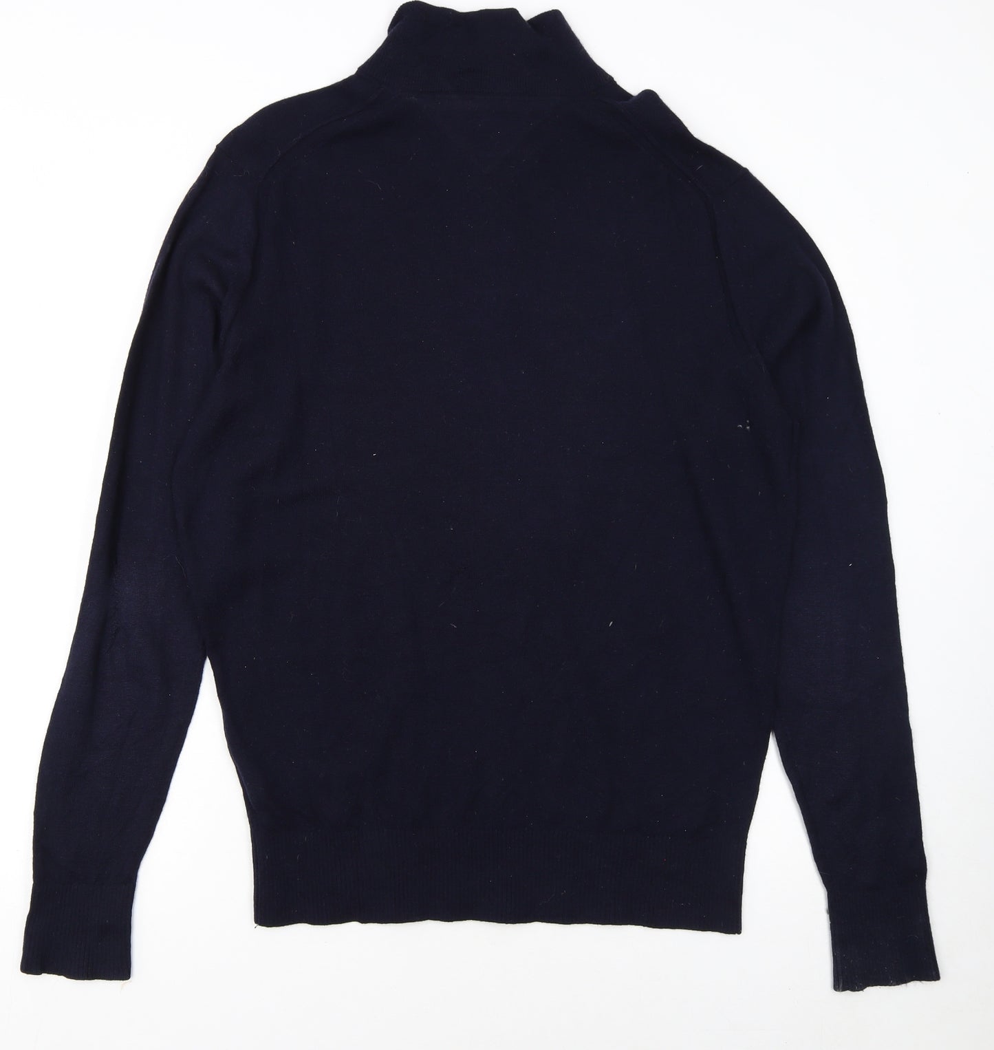 Tommy Hilfiger Men's Blue Wool Half Zip Jumper XL