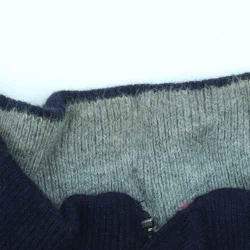 Tommy Hilfiger Men's Blue Wool Half Zip Jumper XL