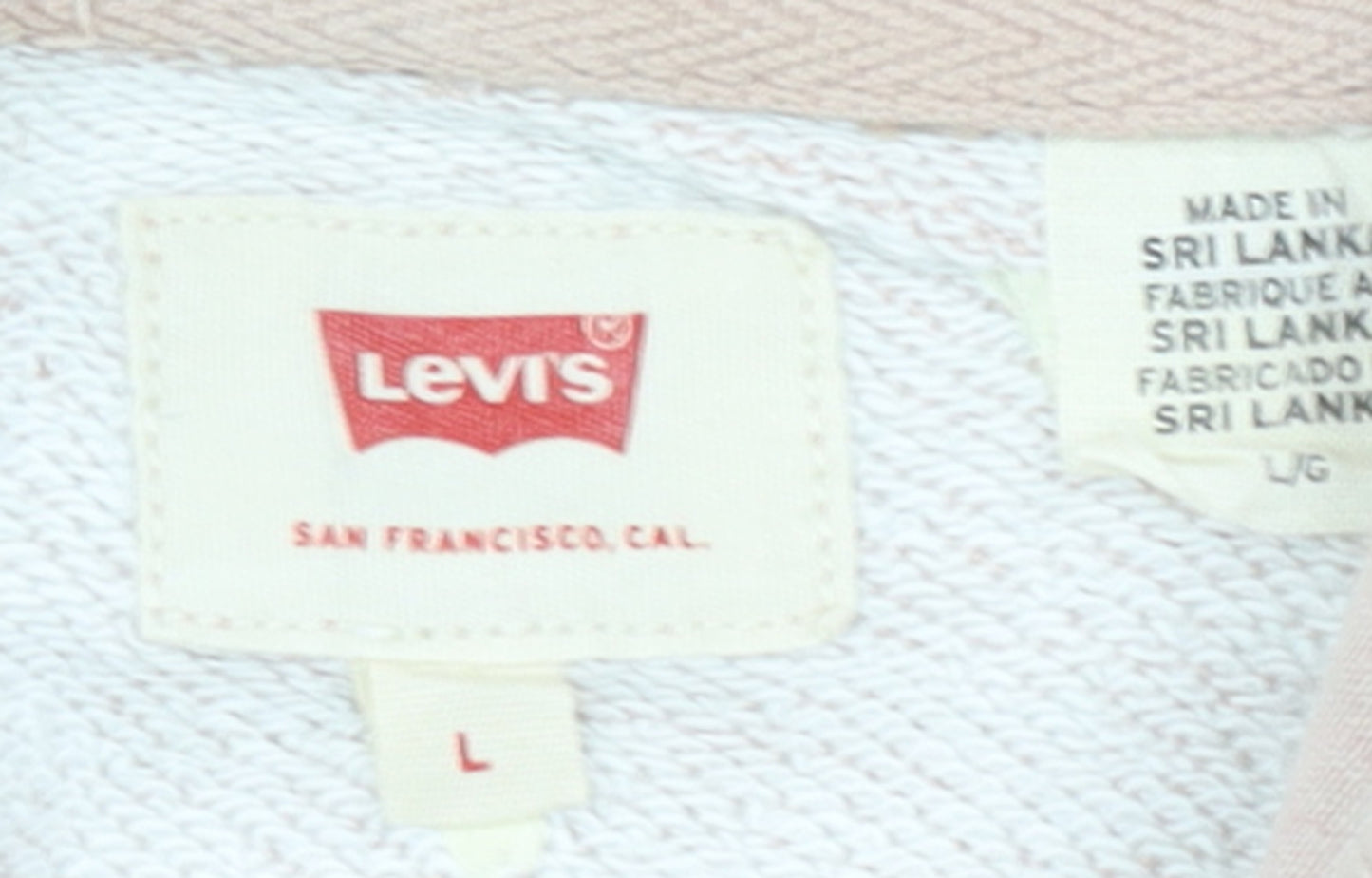 Levi's Womens Beige Pullover Hoodie L Cotton Casual Wear