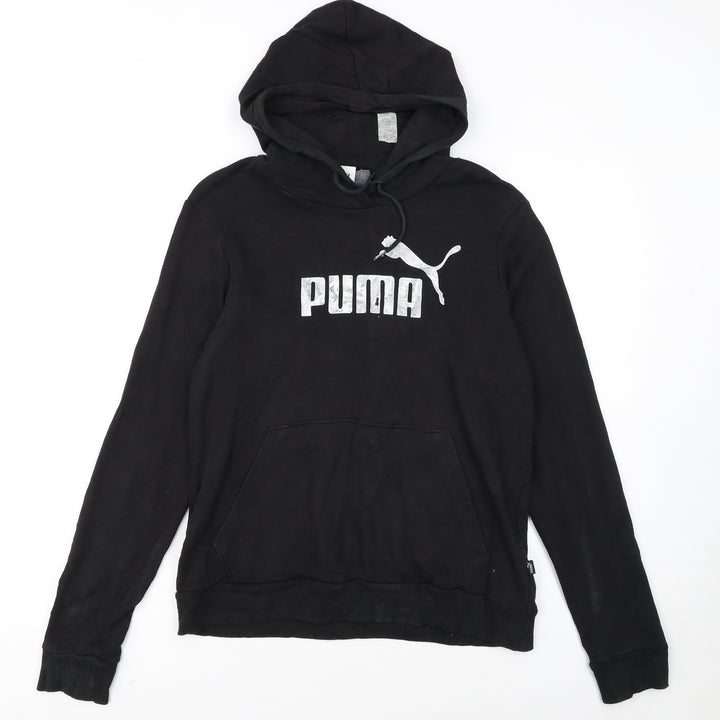 Puma Women's Black Pullover Hoodie Size 14 Logo Print Casual