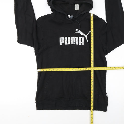 Puma Women's Black Pullover Hoodie Size 14 Logo Print Casual