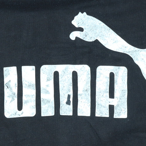 Puma Women's Black Pullover Hoodie Size 14 Logo Print Casual