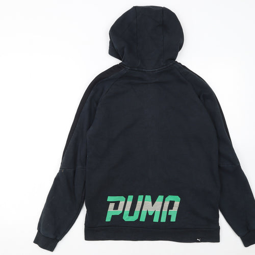 Puma Boys Black Full Zip Hoodie 13-14 Years Classic Sportswear