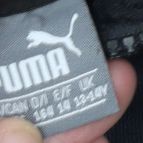 Puma Boys Black Full Zip Hoodie 13-14 Years Classic Sportswear
