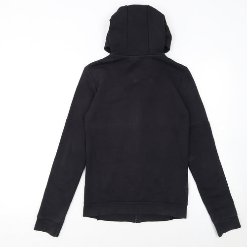 Adidas Womens Black XS Full Zip Hoodie with Red Logo