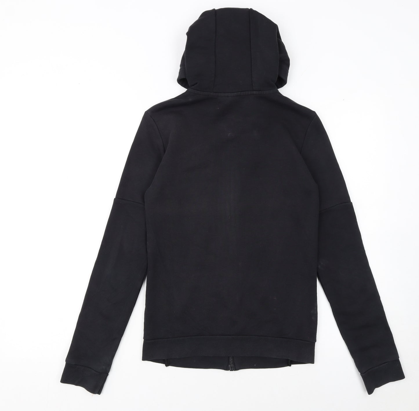 Adidas Womens Black XS Full Zip Hoodie with Red Logo