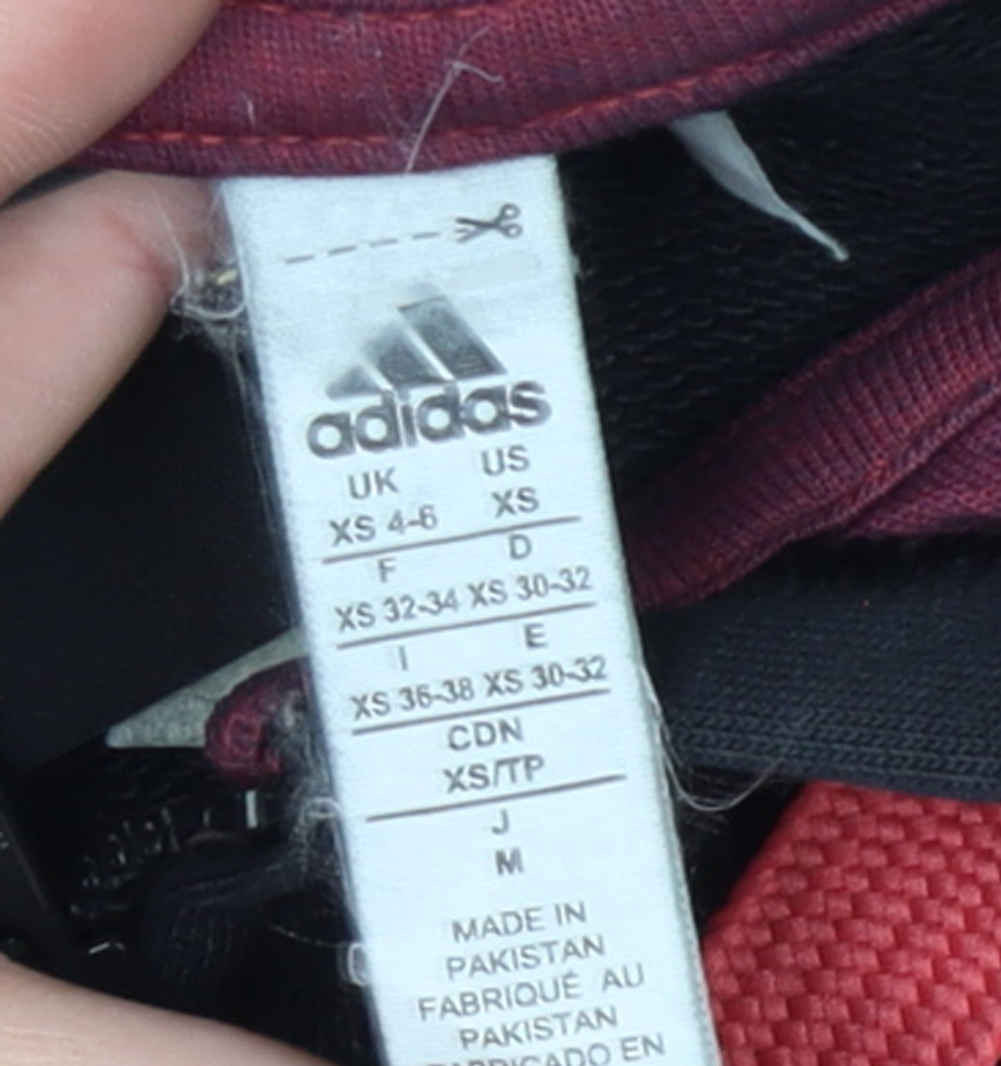 Adidas Womens Black XS Full Zip Hoodie with Red Logo