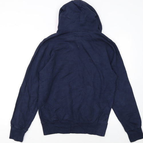 Champion Men's Blue Pullover Hoodie Medium Embroidered Logo