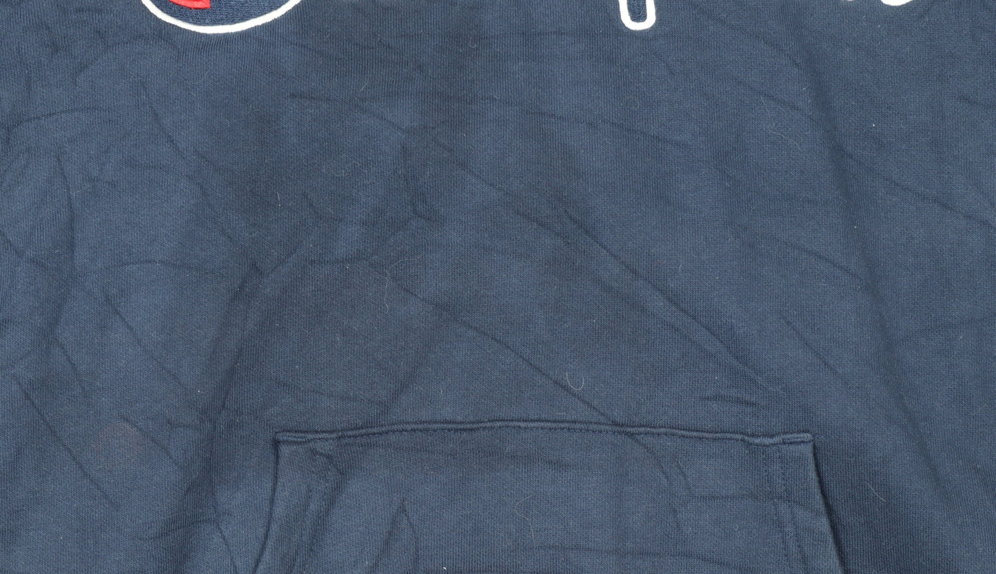 Champion Men's Blue Pullover Hoodie Medium Embroidered Logo