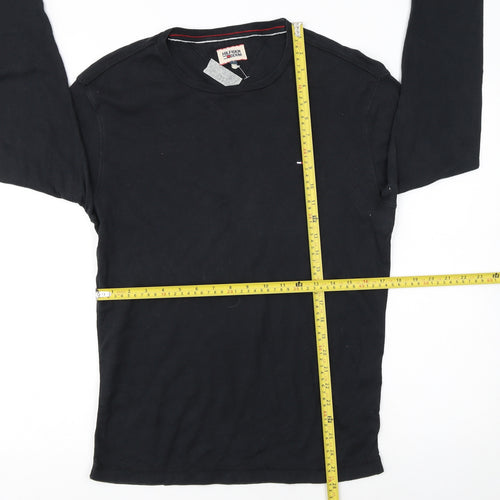 Hilfiger Denim Men's Black Long Sleeve Crew Neck Cotton T-Shirt L