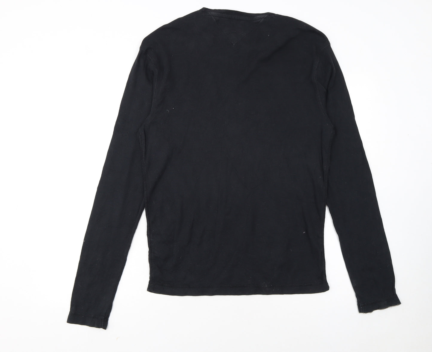 Hilfiger Denim Men's Black Long Sleeve Crew Neck Cotton T-Shirt L