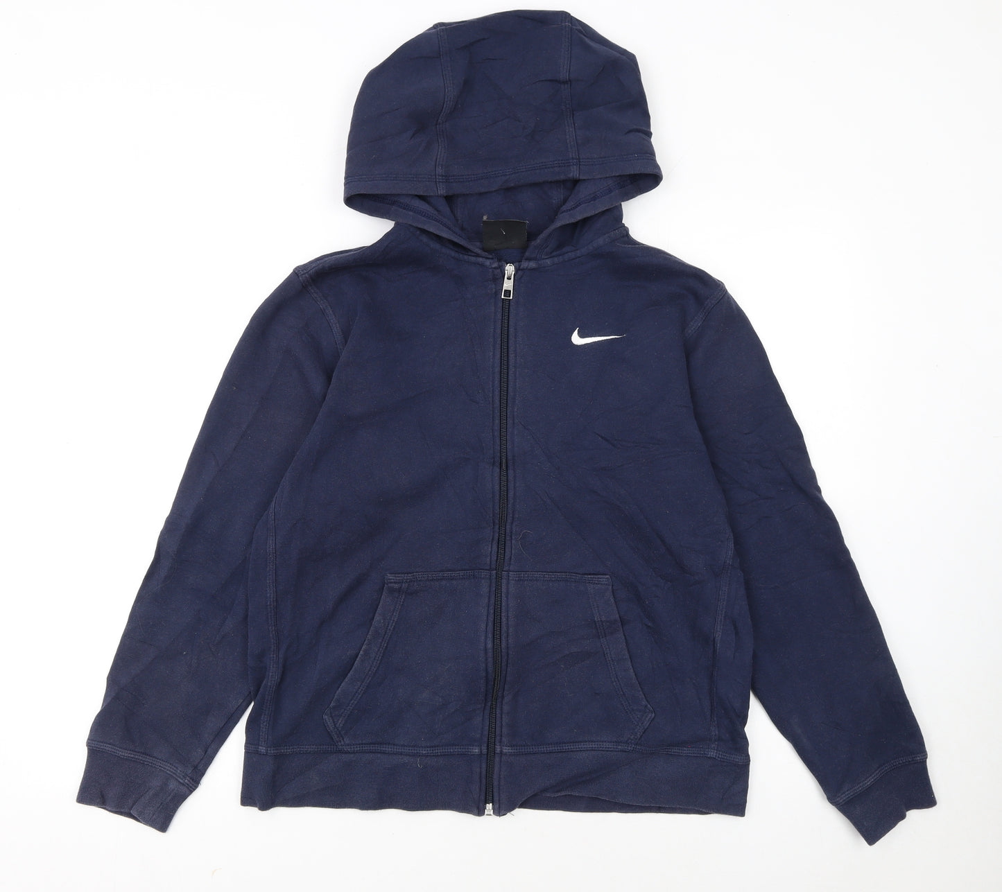 Nike Boys Navy Blue Full Zip Hoodie XL 13-15 Years Fleece Sweatshirt