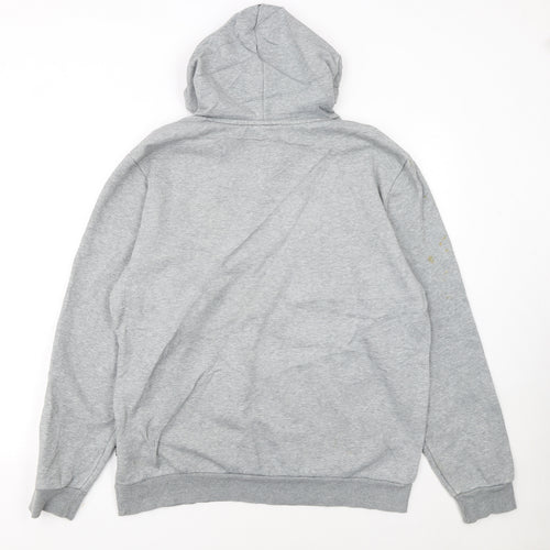 Puma Mens Grey Pullover Hoodie L Lightweight Cotton Blend
