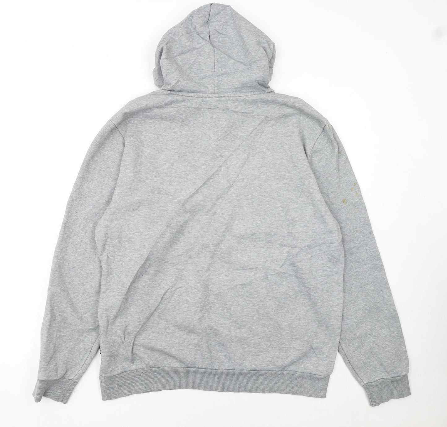 Puma Mens Grey Pullover Hoodie L Lightweight Cotton Blend