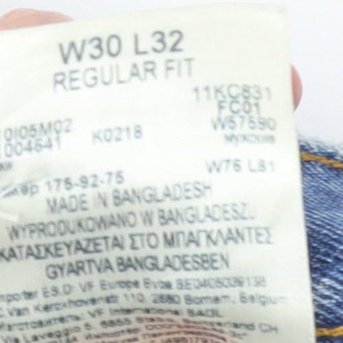 Wrangler Men's Blue Regular Fit Straight Leg Jeans W30 L32
