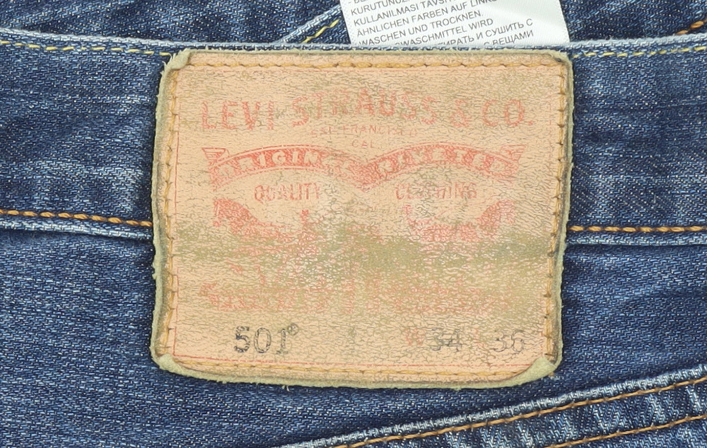 Levi's 501 Men's Blue Straight Leg Jeans 34W x 36L Denim Classic