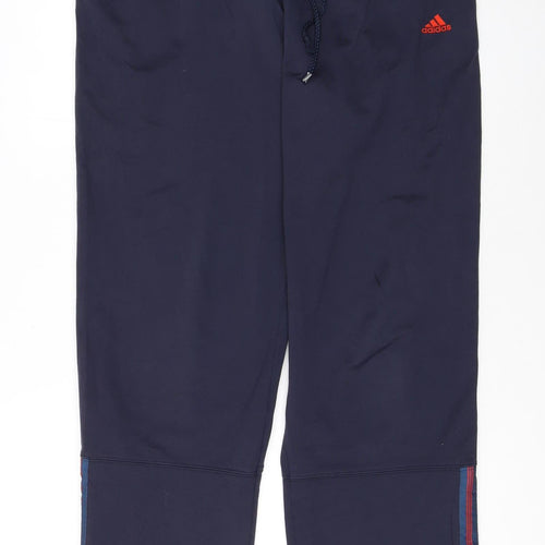 Adidas Men's Blue Track Pants L Elastic Waist Sports Trousers