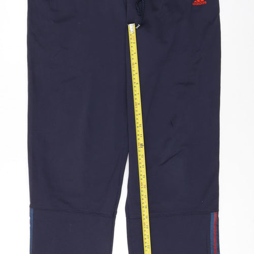 Adidas Men's Blue Track Pants L Elastic Waist Sports Trousers