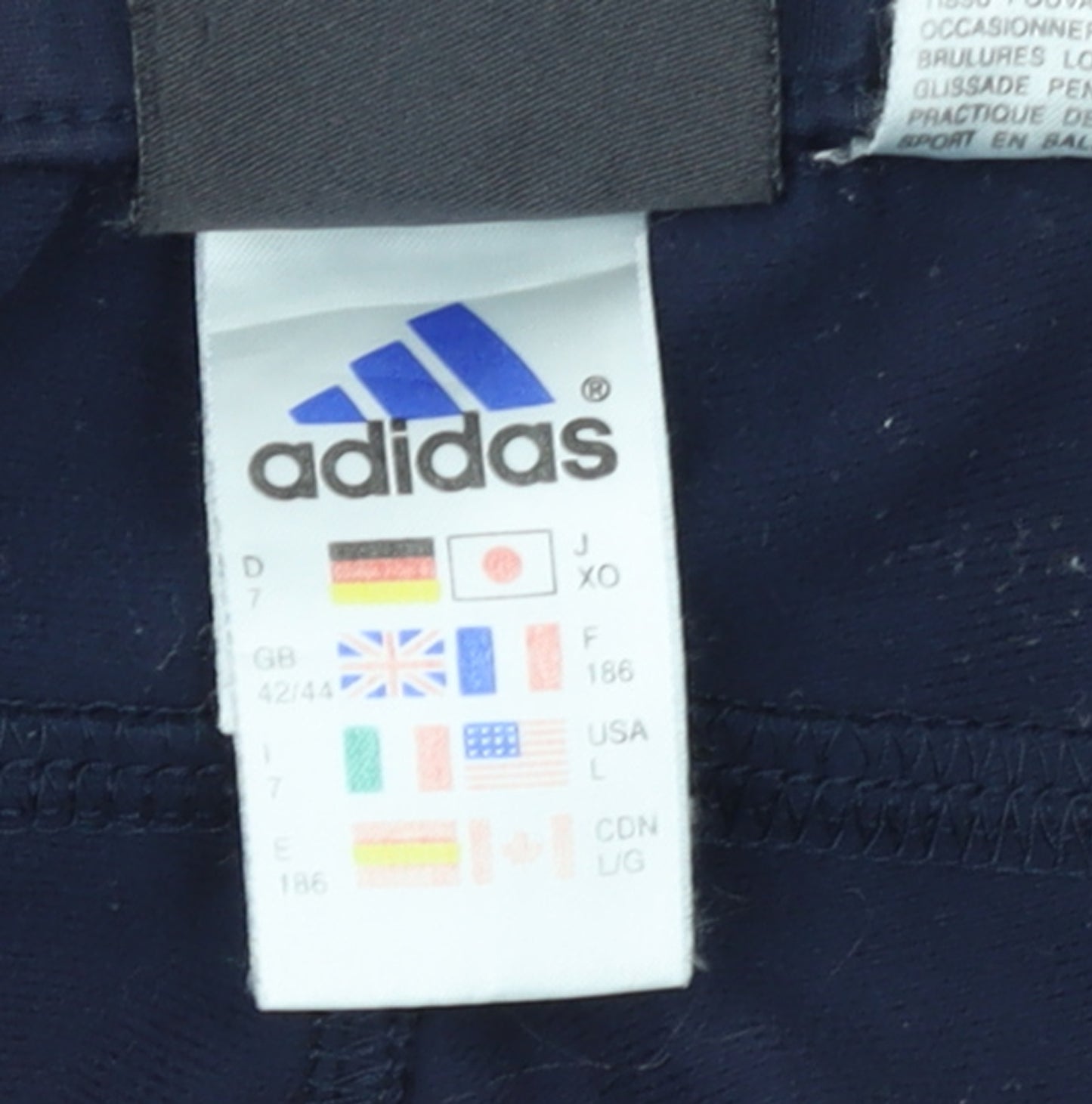 Adidas Men's Blue Track Pants L Elastic Waist Sports Trousers