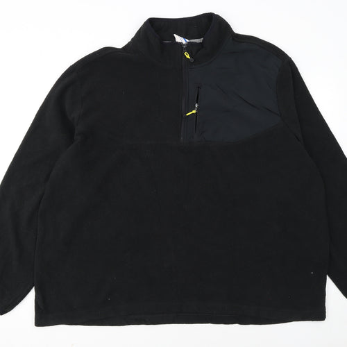 Starter Mens Black 2XL Fleece Pullover 1/4 Zip Sweatshirt