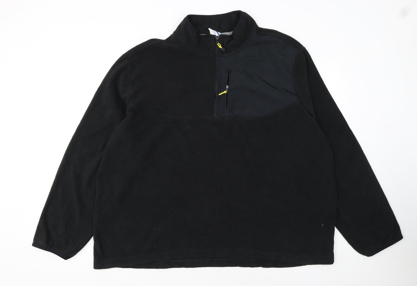 Starter Mens Black 2XL Fleece Pullover 1/4 Zip Sweatshirt