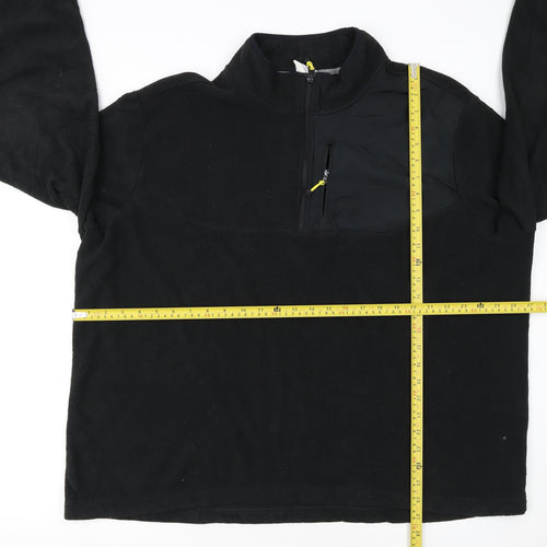 Starter Mens Black 2XL Fleece Pullover 1/4 Zip Sweatshirt