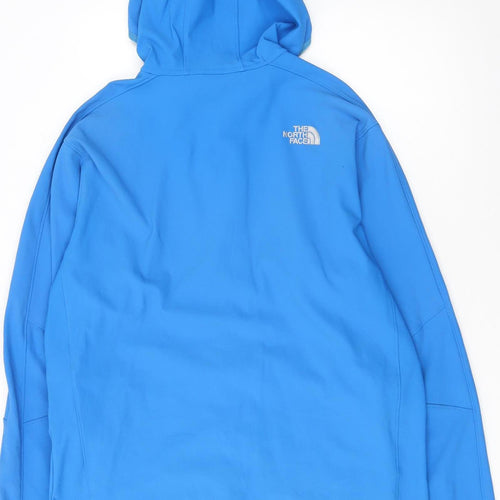 The North Face Men's Blue Softshell Hooded Jacket Size L Outdoor Waterproof