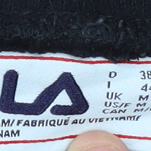 FILA Men's Black Jogger Trousers Size M Cotton Blend Fleece