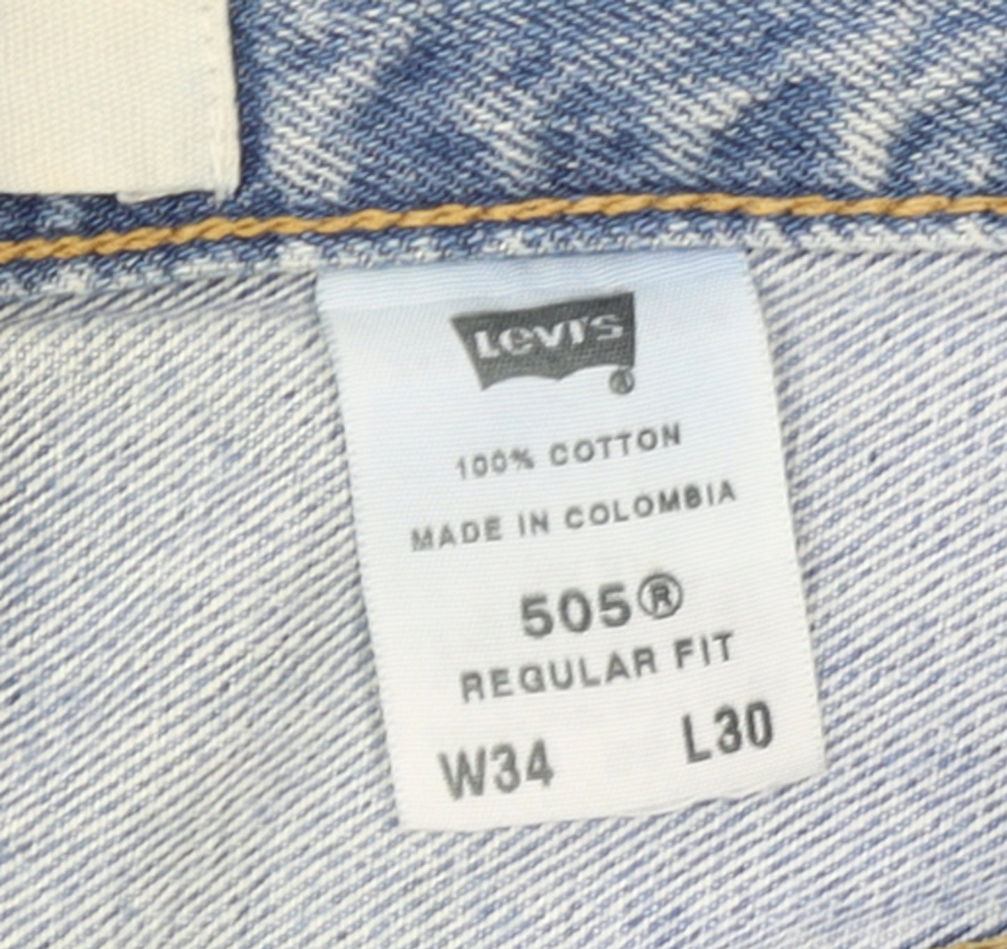 Levi's 505 Men's Blue Regular Fit Straight Denim Jeans W34 L30