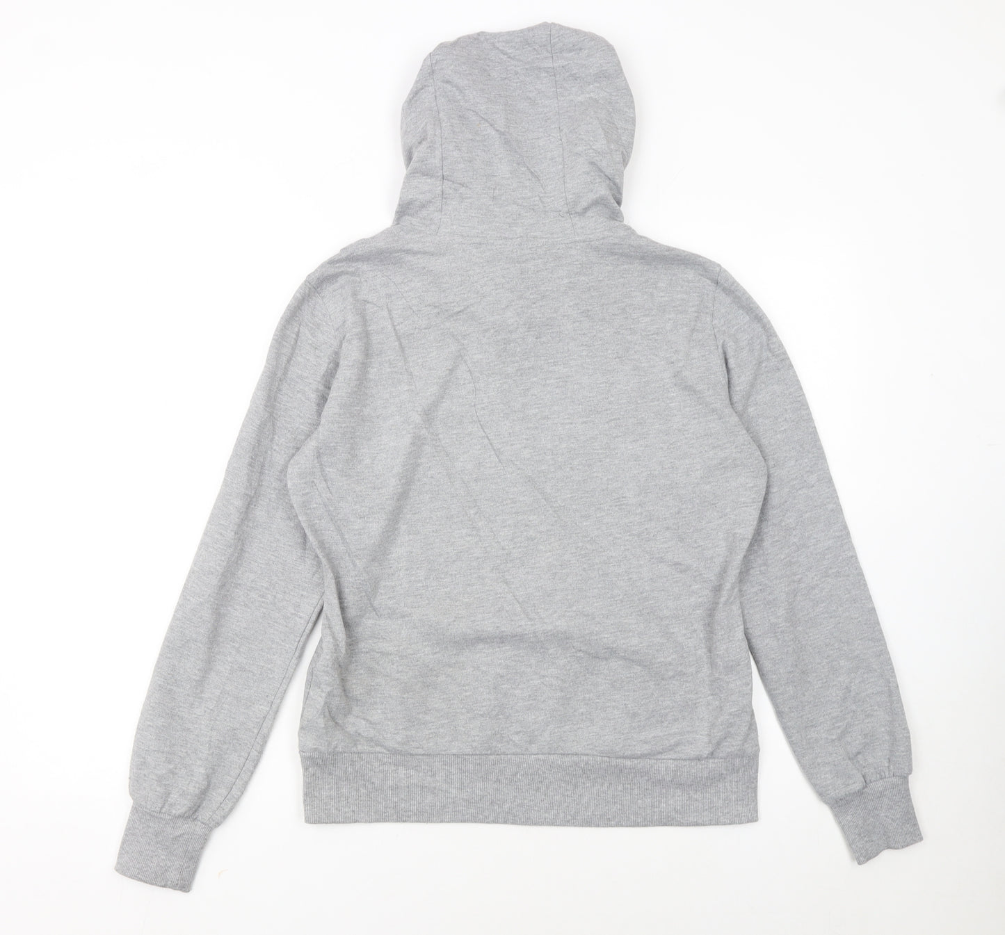 Reebok Women's Grey Pullover Hoodie L Logo Graphic Sweatshirt