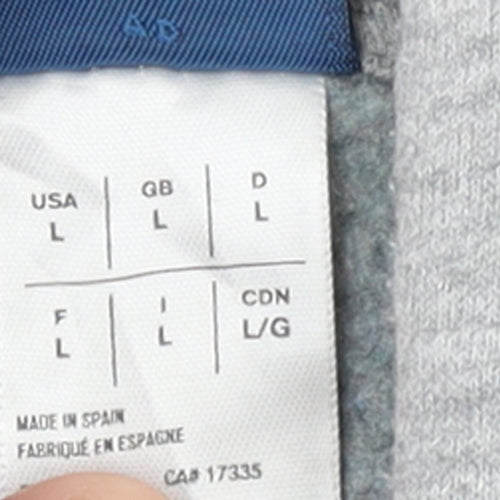 Reebok Women's Grey Pullover Hoodie L Logo Graphic Sweatshirt