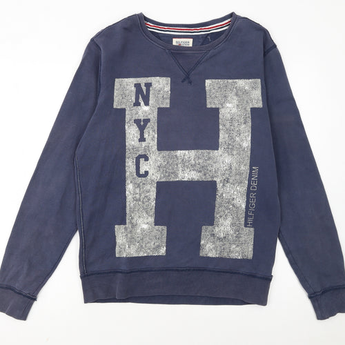 Tommy Hilfiger Men’s Blue NYC Graphic Pullover Sweatshirt Size S