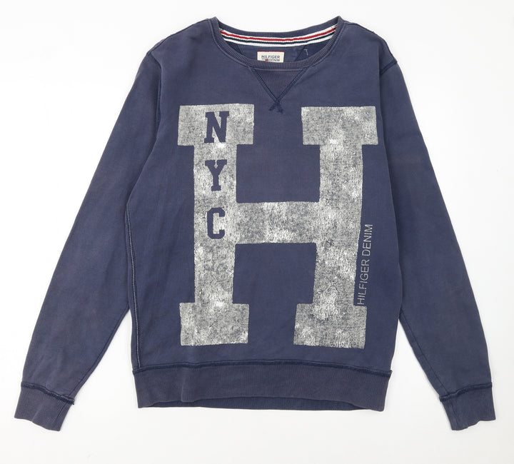 Tommy Hilfiger Men’s Blue NYC Graphic Pullover Sweatshirt Size S