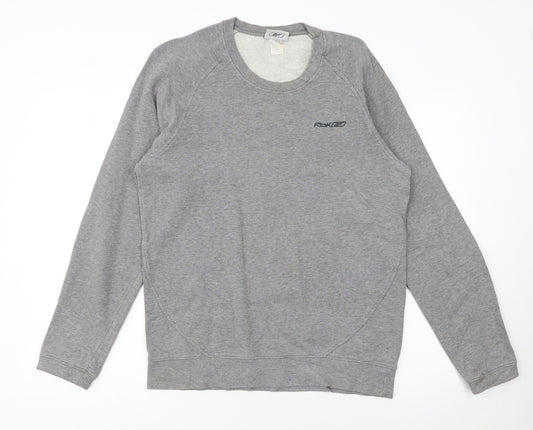 Reebok Men's Grey Pullover Sweatshirt Crew Neck M Sports Fleece