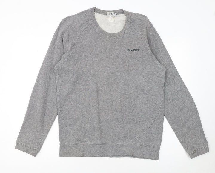 Reebok Men's Grey Pullover Sweatshirt Crew Neck M Sports Fleece