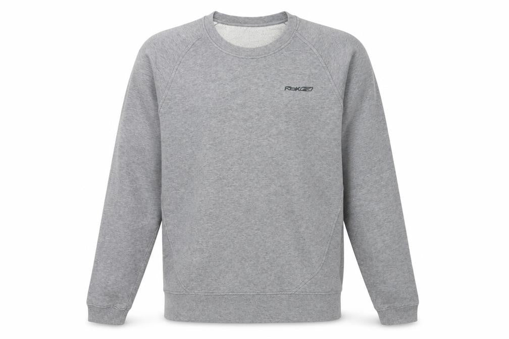 Front view of Reebok Men's Grey Pullover Sweatshirt Crew Neck M Sports Fleece
