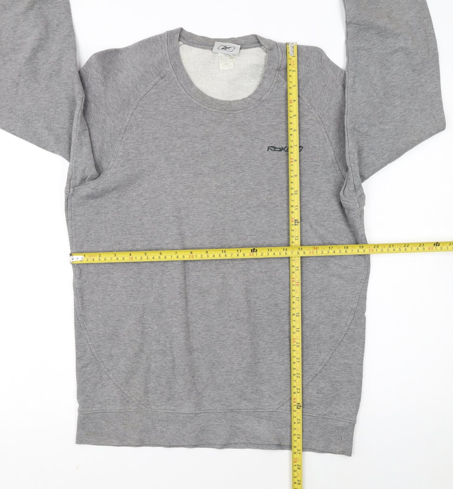 Reebok Men's Grey Pullover Sweatshirt Crew Neck M Sports Fleece