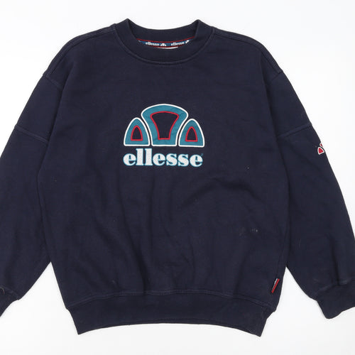 Ellesse Boys Blue L Pullover Fleece Sweatshirt with Logo