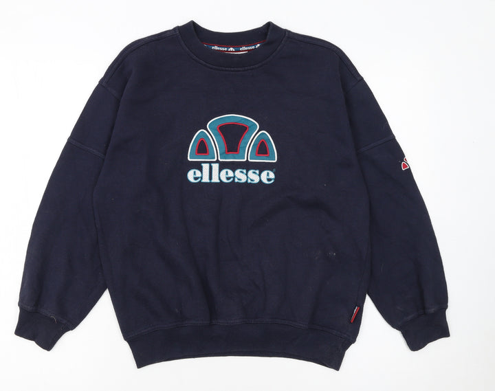 Ellesse Boys Blue L Pullover Fleece Sweatshirt with Logo