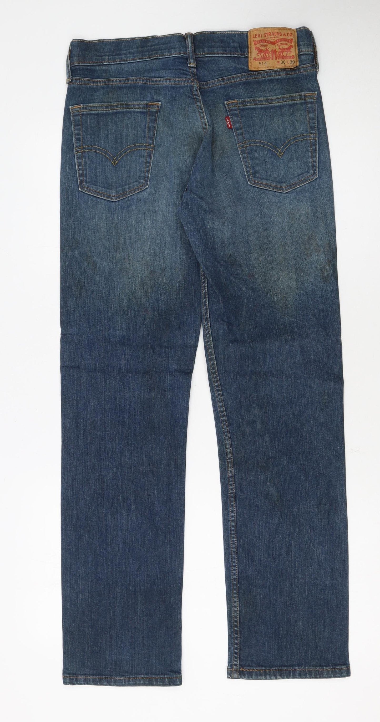 Levi's 514 Men's Blue Straight Jeans W30 L30 Denim Classic Fit